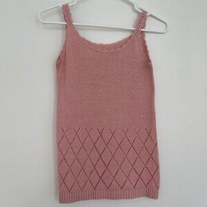 Vintage Pink Cotton Knit Tank Top